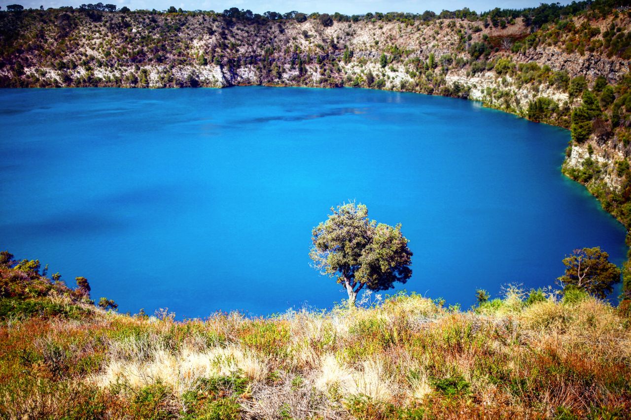 湖面真的蓝的很假