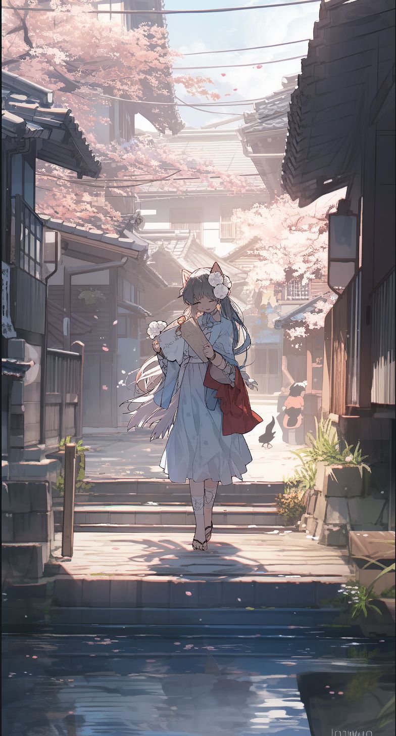 NC MKT a girl walks through a village on the ground in the styl 75ead882 3cbc 4824 b53e e6105ab65959