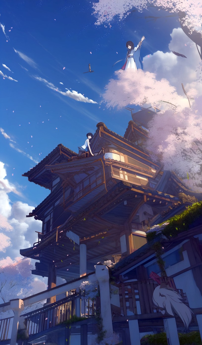 NC MKT An old house float on the clouds in the sky and there ar 1c185a49 1101 4f07 82cc defbe678cf58