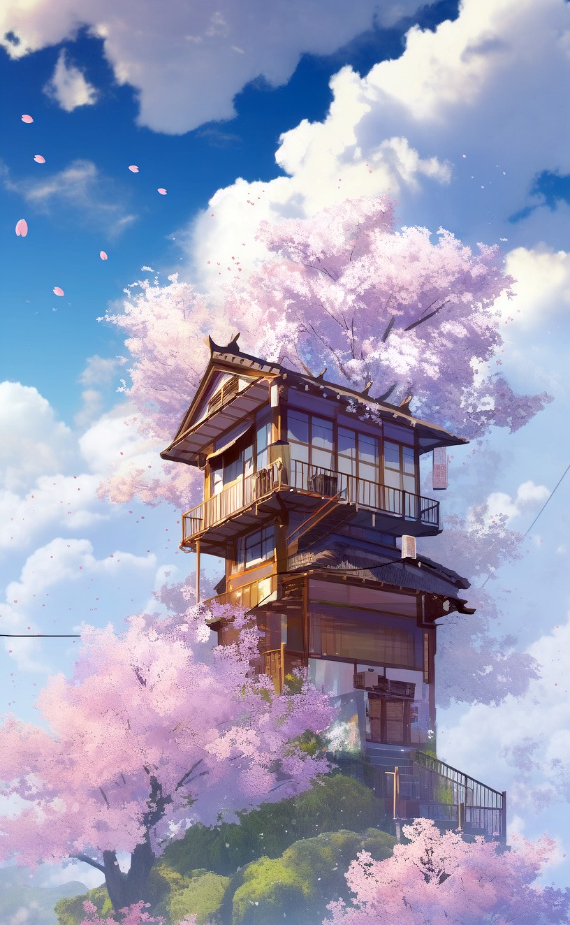 NC MKT An old house float on the clouds in the sky and there ar 5dba3873 f10c 45d1 9d86 19f314804f57